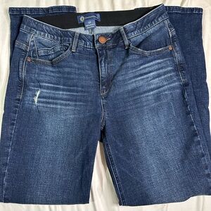 Democracy “ab” solution blue distressed denim girlfriend jeans